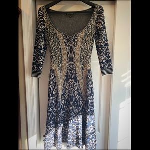 ZAC POSEN EMBROIDERED KNIT DRESS